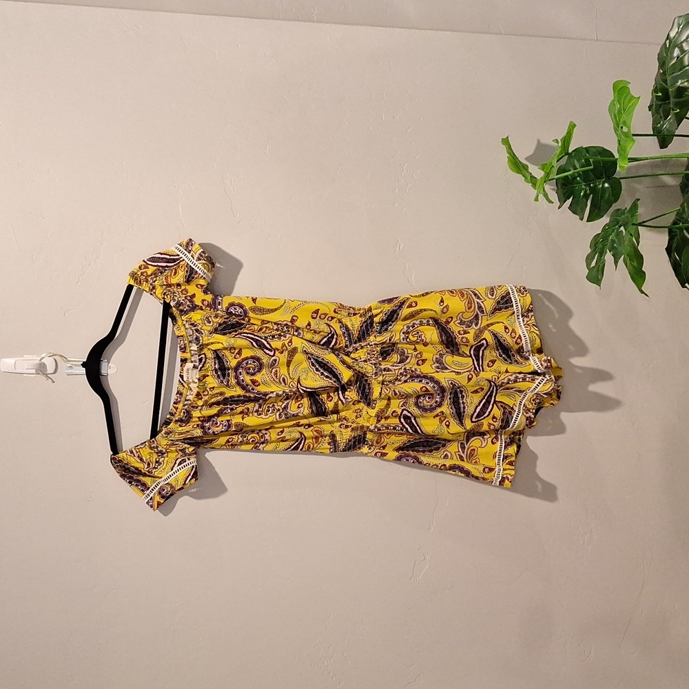 ShoSho Yellow Paisley Romper Size Large